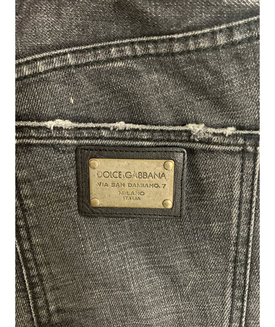 DOLCE&GABBANA Черные хлопковые прямые джинсы, фото 4