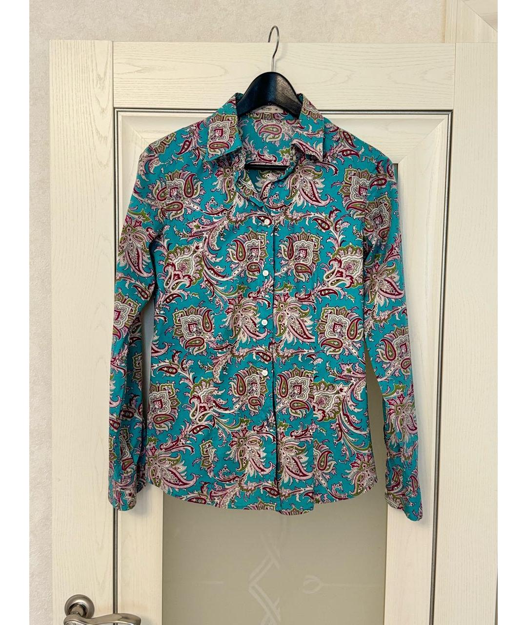 ETRO Бирюзовая хлопковая рубашка, фото 7