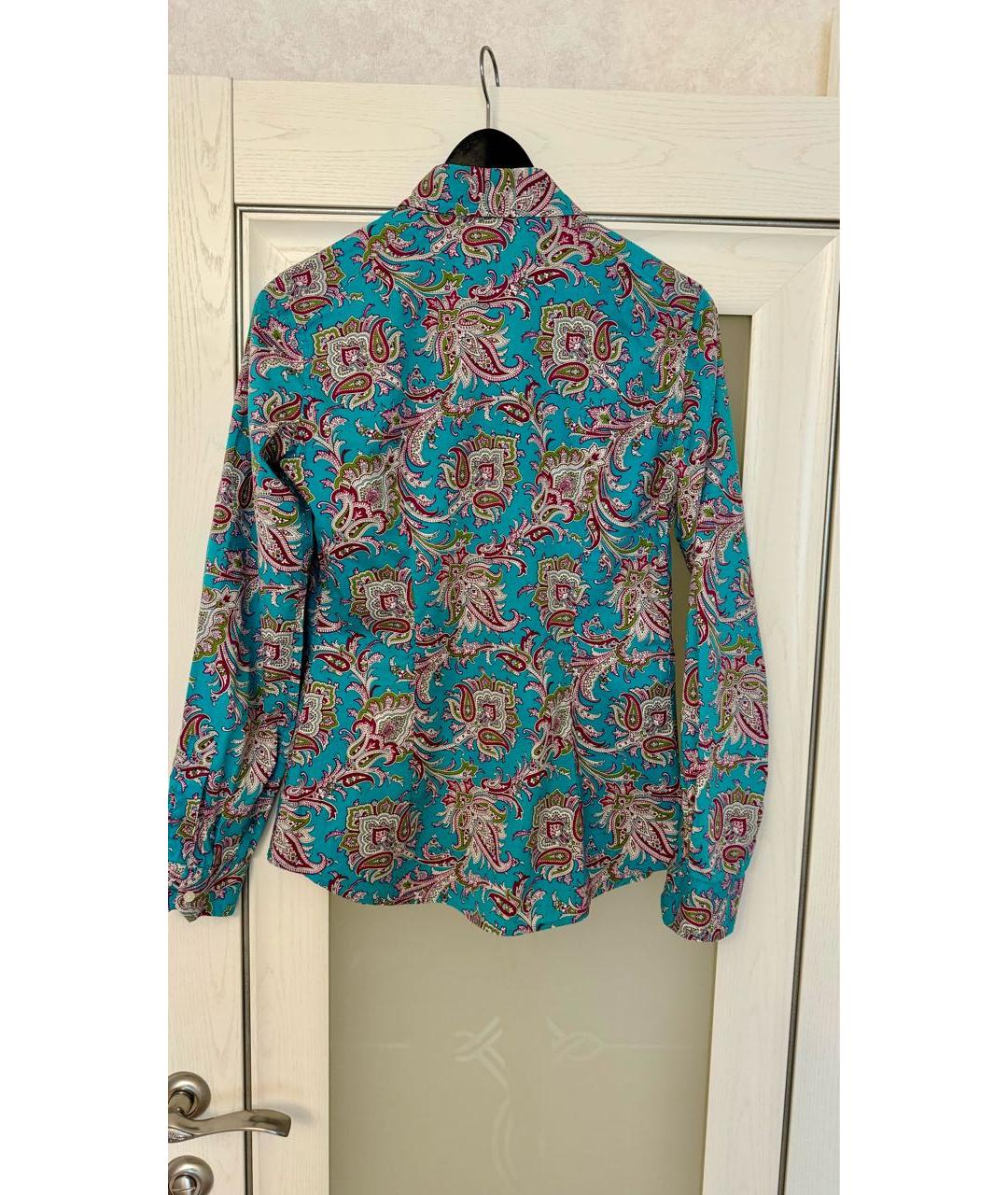 ETRO Бирюзовая хлопковая рубашка, фото 2