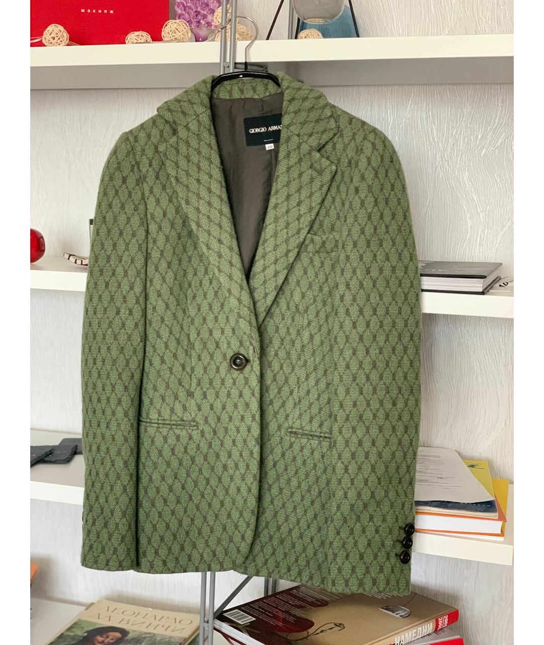 GIORGIO ARMANI Хаки кашемировый жакет/пиджак, фото 9