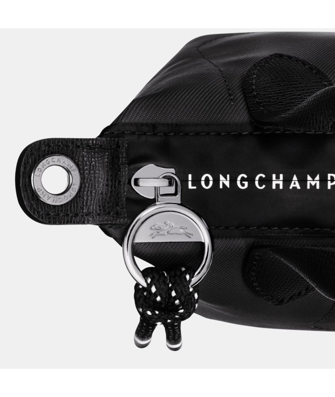 LONGCHAMP Черная жаккардовая сумка через плечо, фото 6