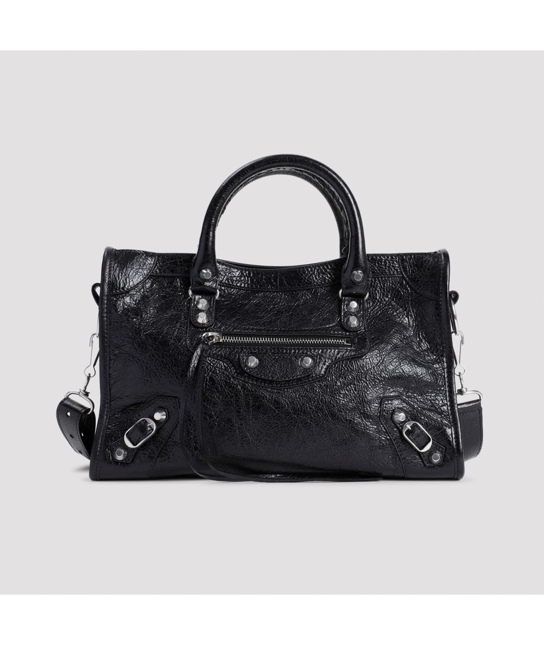 BALENCIAGA Черная кожаная сумка с короткими ручками, фото 3