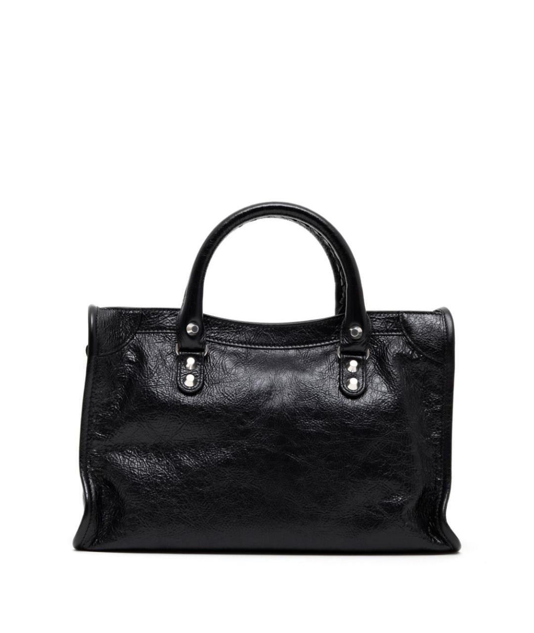 BALENCIAGA Черная кожаная сумка с короткими ручками, фото 2