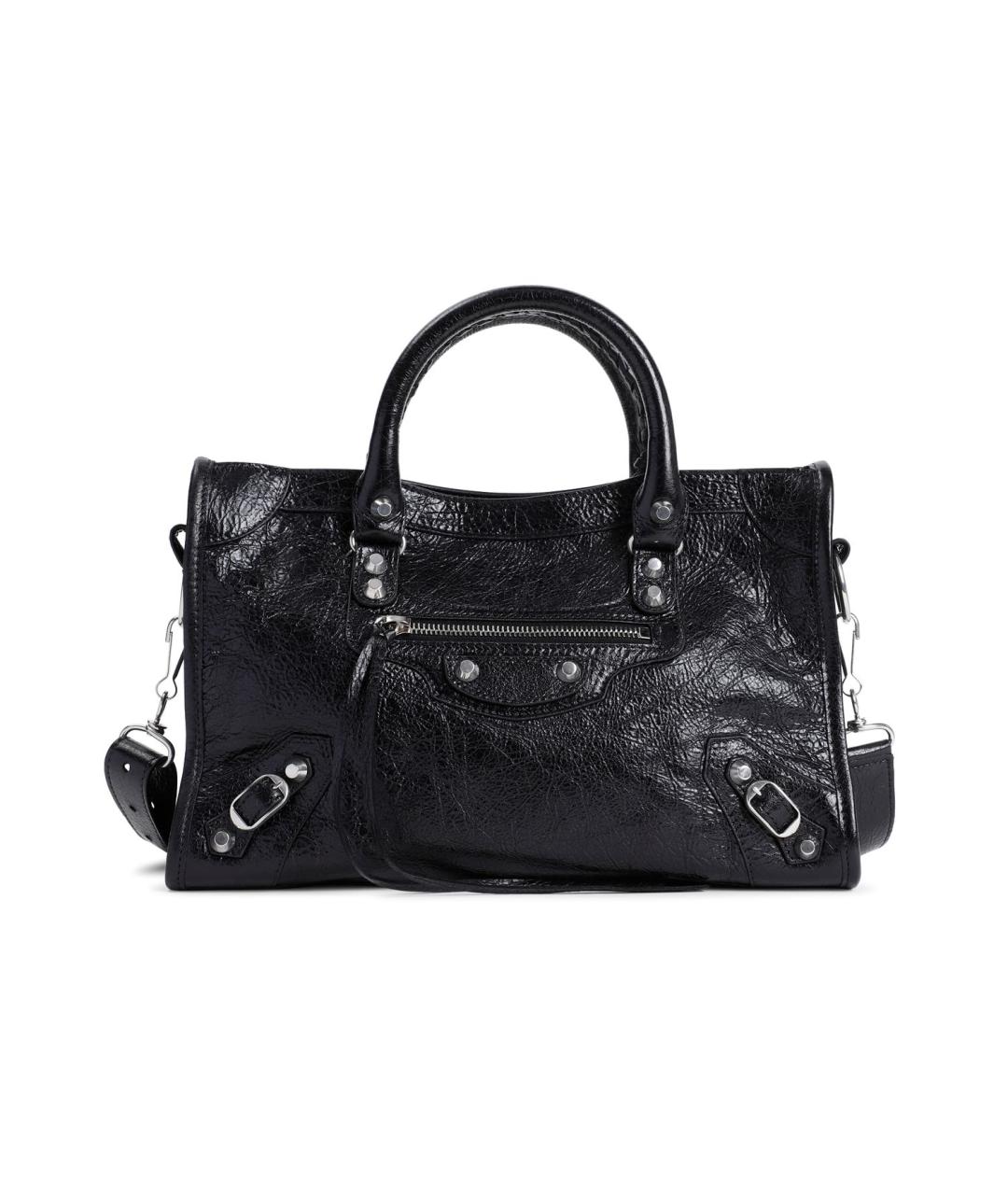 BALENCIAGA Черная кожаная сумка с короткими ручками, фото 1