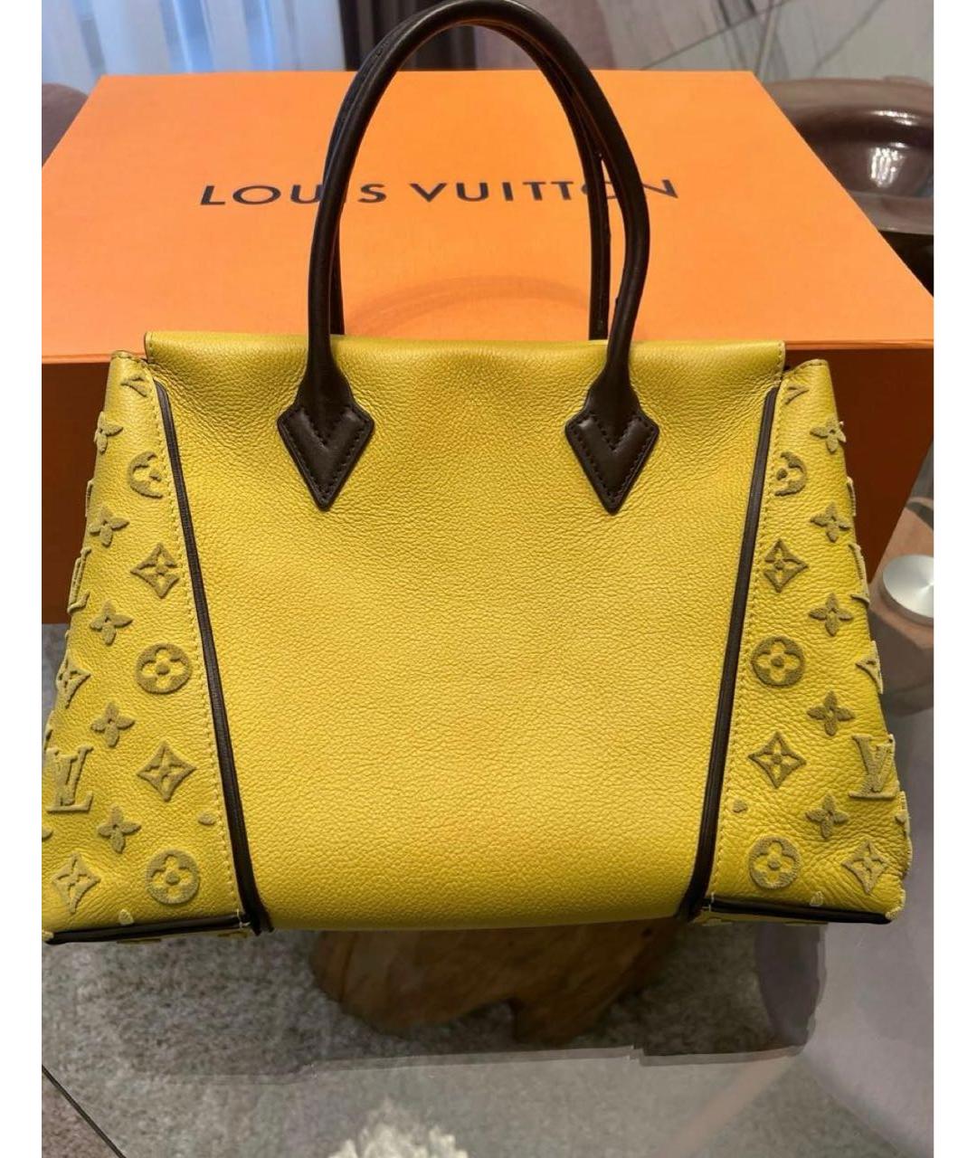 LOUIS VUITTON Горчичная кожаная сумка с короткими ручками, фото 2