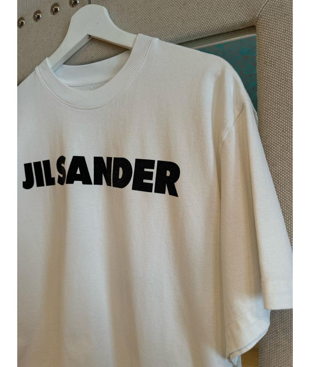 JIL SANDER Белая хлопковая футболка, фото 3