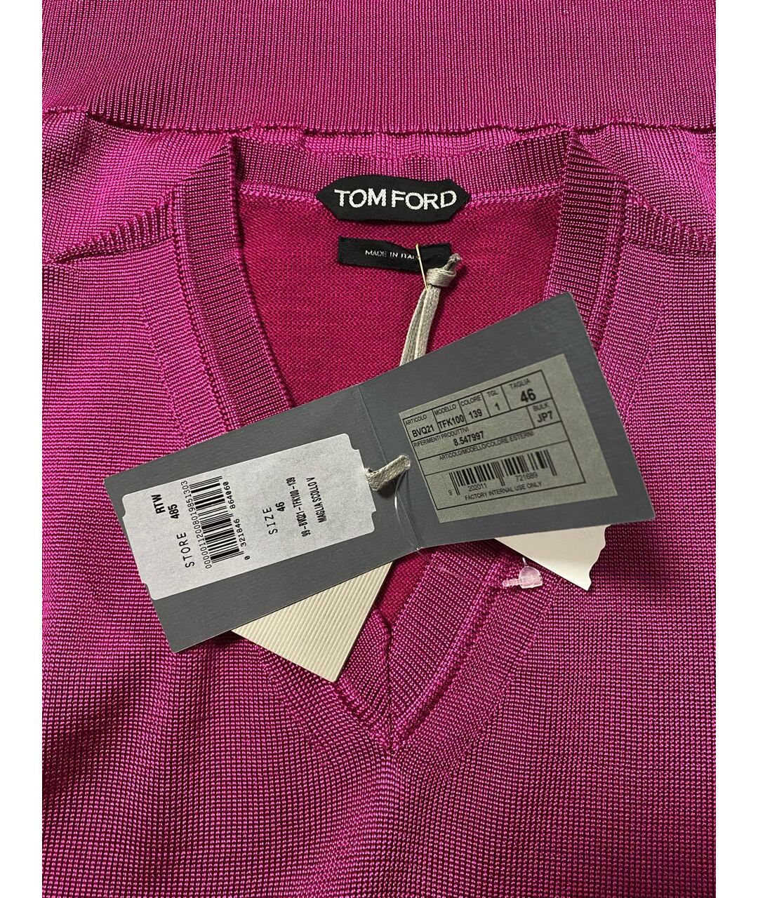 TOM FORD Фуксия шелковый джемпер / свитер, фото 3
