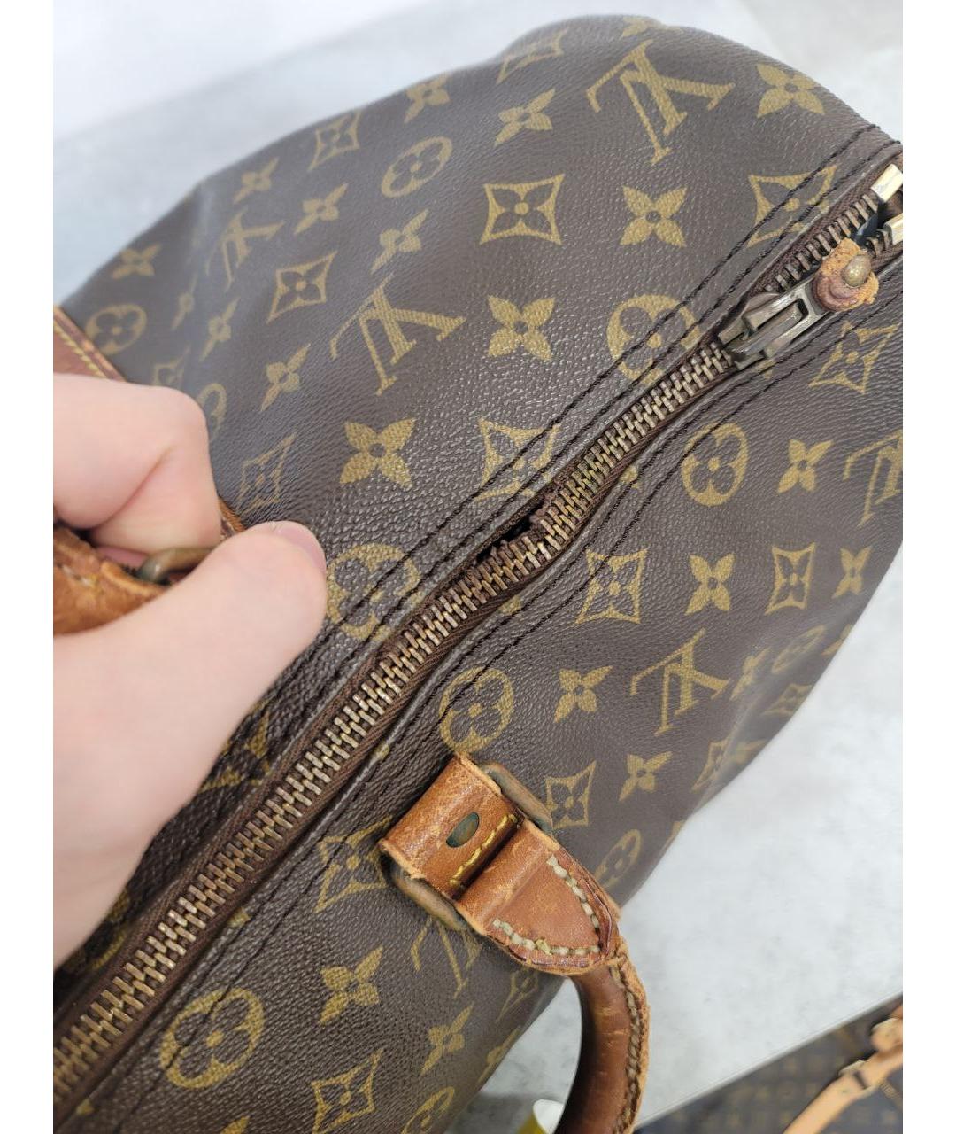 LOUIS VUITTON Коричневая кожаная дорожная/спортивная сумка, фото 6