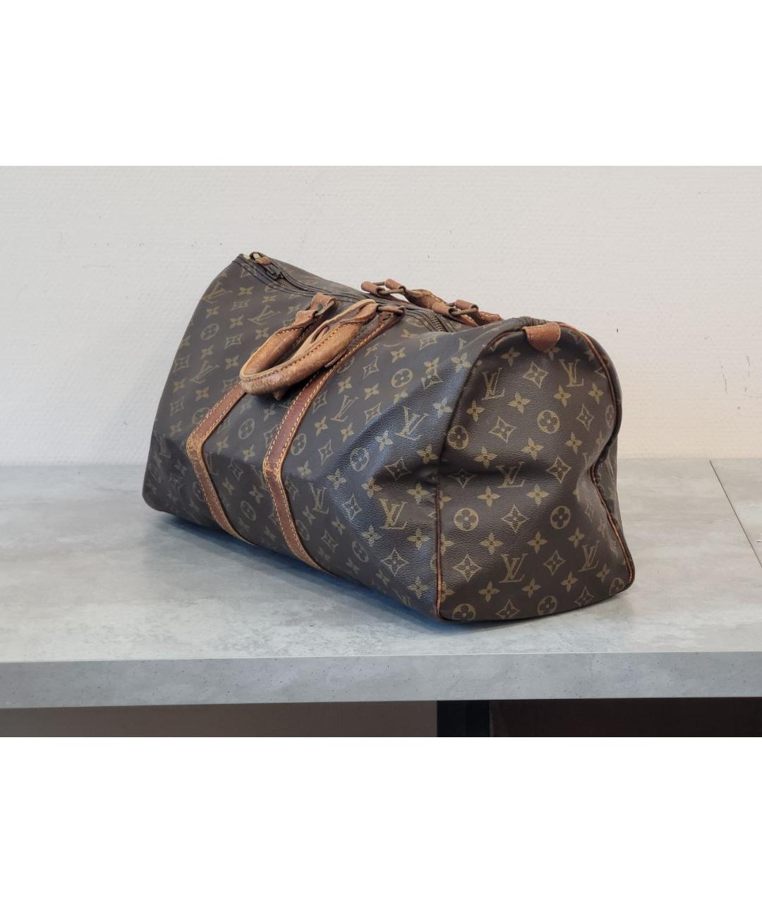 LOUIS VUITTON Коричневая кожаная дорожная/спортивная сумка, фото 2