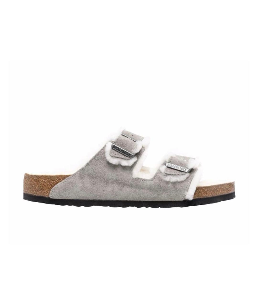 BIRKENSTOCK Серые замшевые сандалии, фото 1