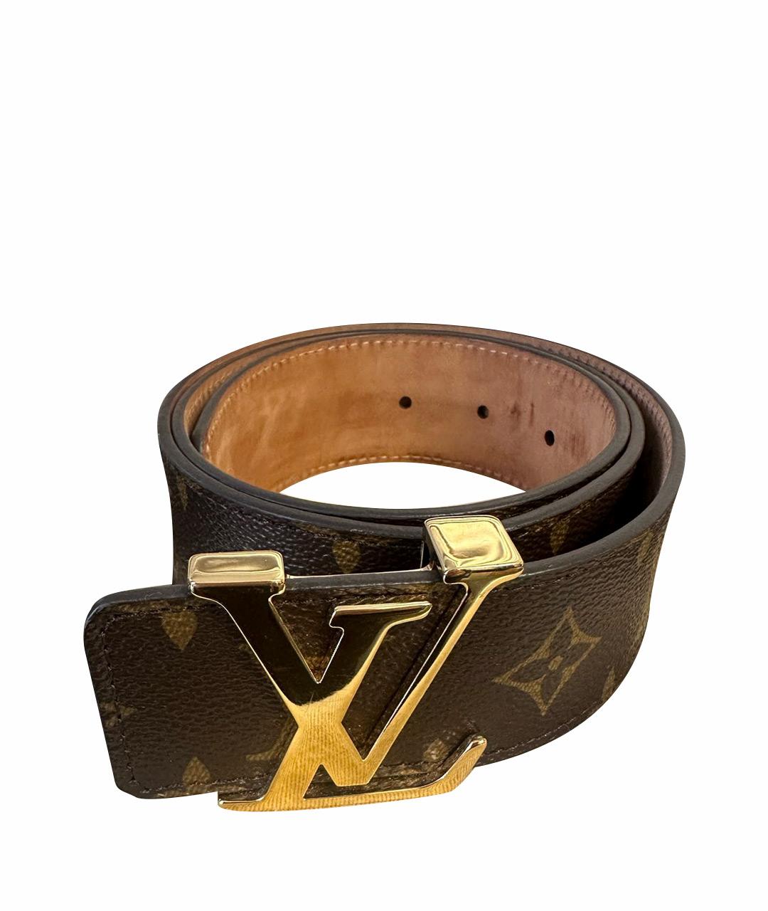 LOUIS VUITTON Коричневый кожаный ремень, фото 1
