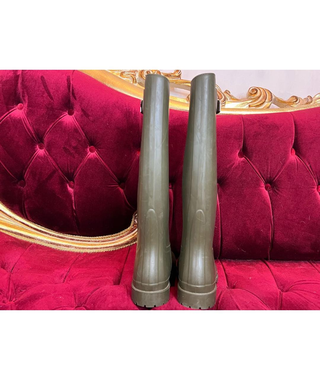 SAINT LAURENT Хаки резиновые сапоги, фото 3