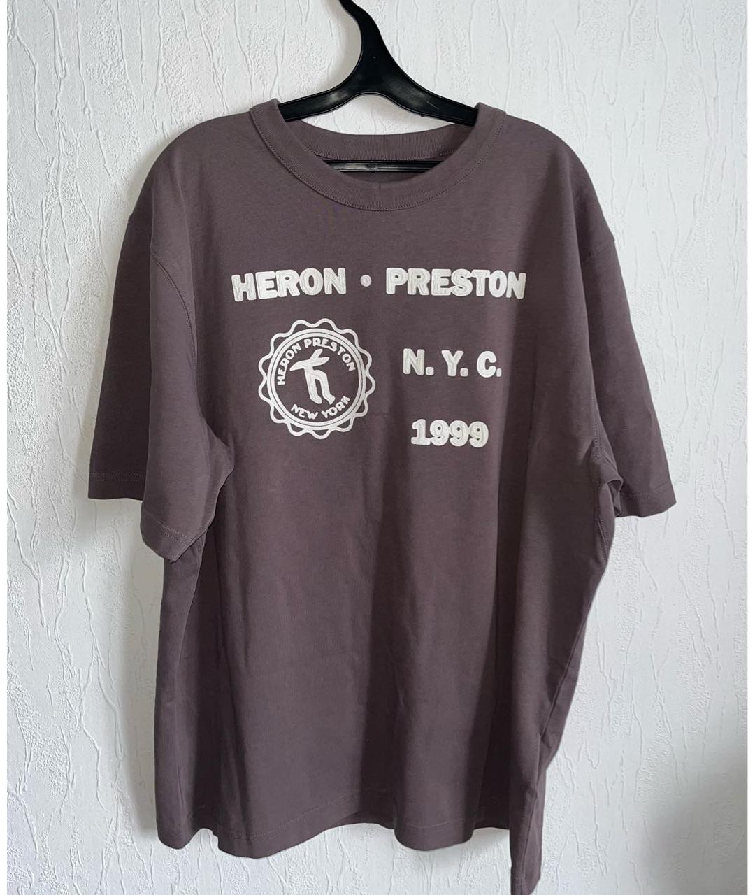 HERON PRESTON Серая хлопковая футболка, фото 5
