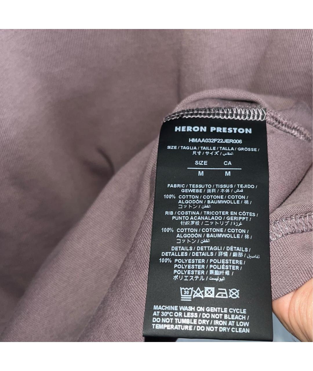 HERON PRESTON Серая хлопковая футболка, фото 4