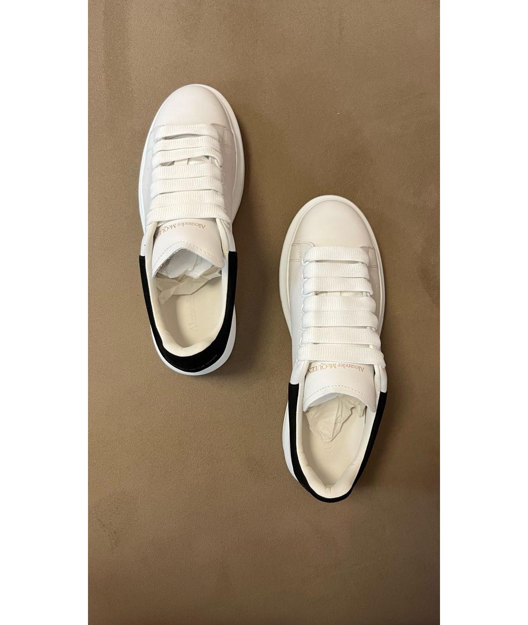 ALEXANDER MCQUEEN Белые кожаные кеды, фото 3