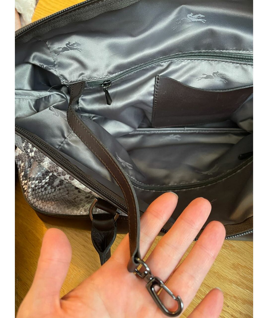 LONGCHAMP Коричневая кожаная сумка тоут, фото 3
