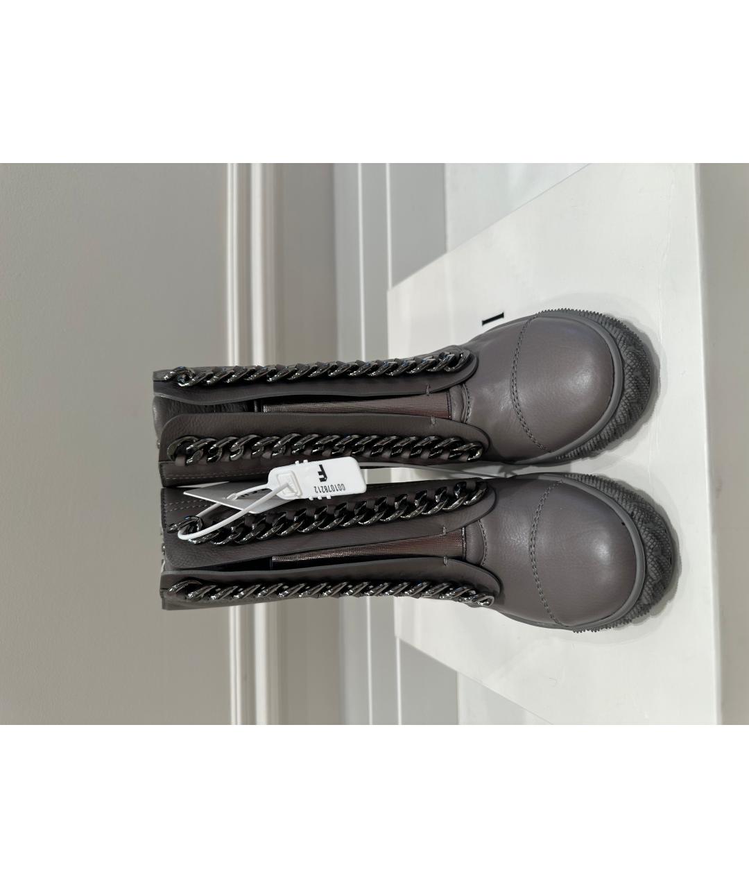 CASADEI Серые кожаные ботинки, фото 5