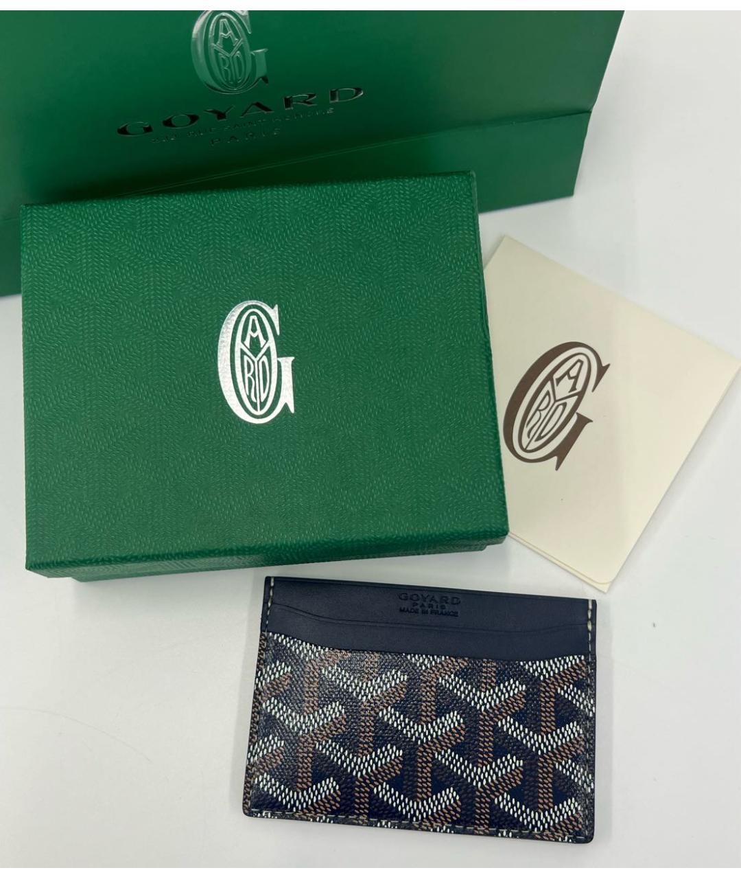 GOYARD Синий кожаный кардхолдер, фото 2