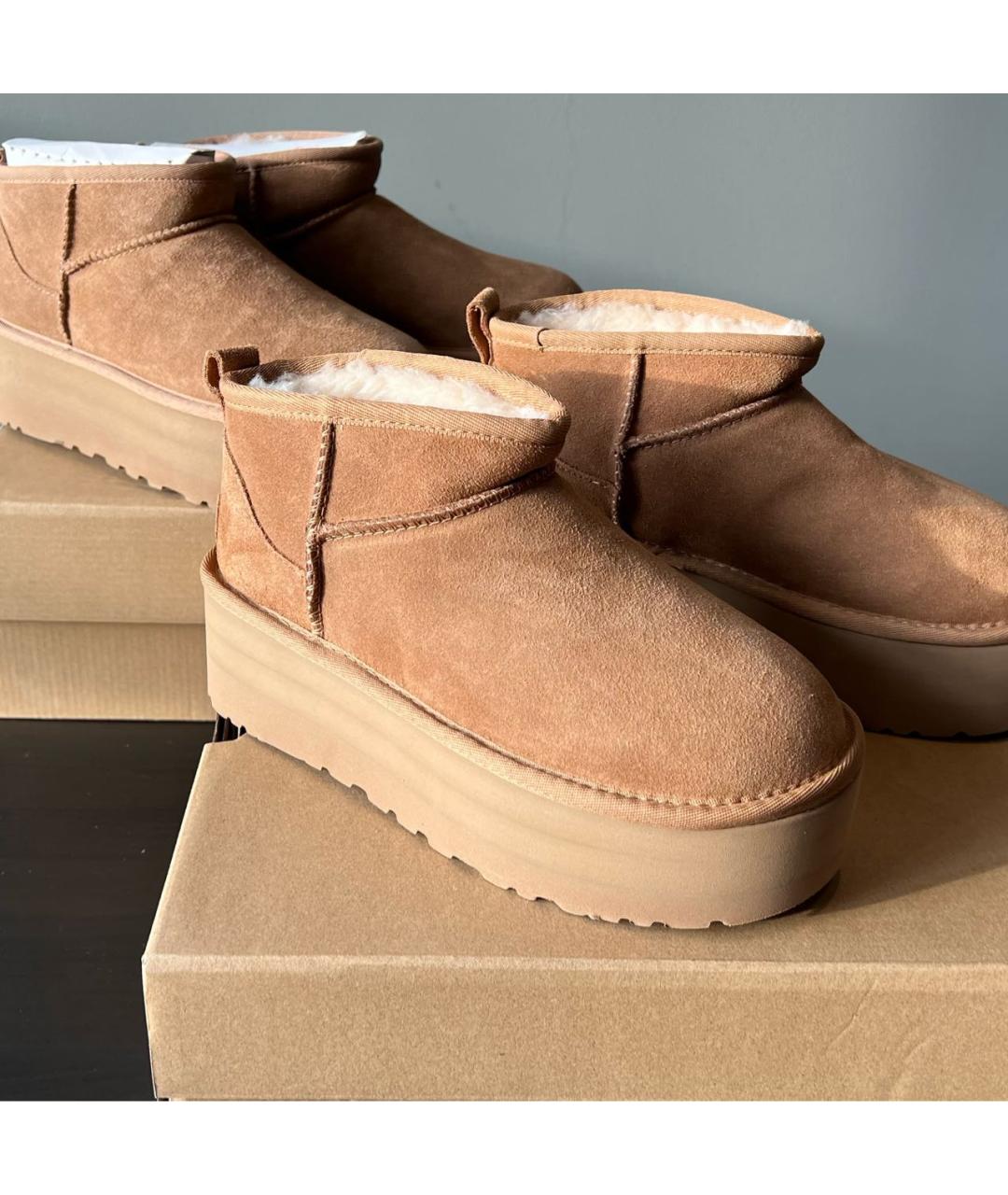 UGG AUSTRALIA Коричневые замшевые ботинки, фото 2