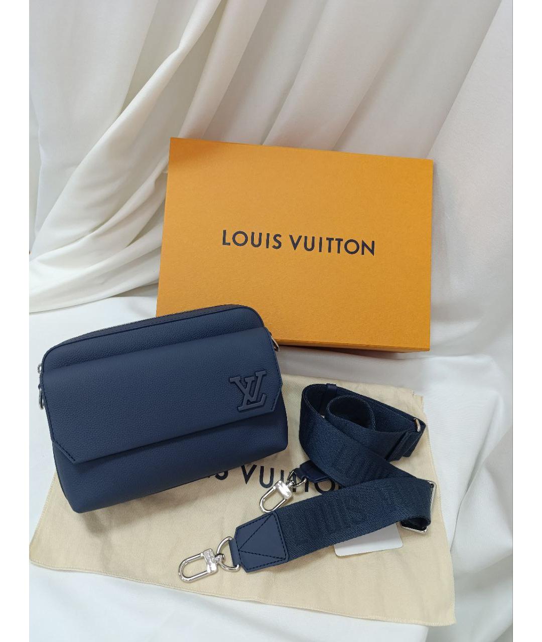 LOUIS VUITTON Синяя кожаная сумка на плечо, фото 3