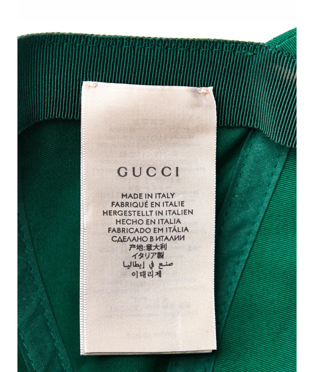 GUCCI Зеленая хлопковая кепка, фото 10