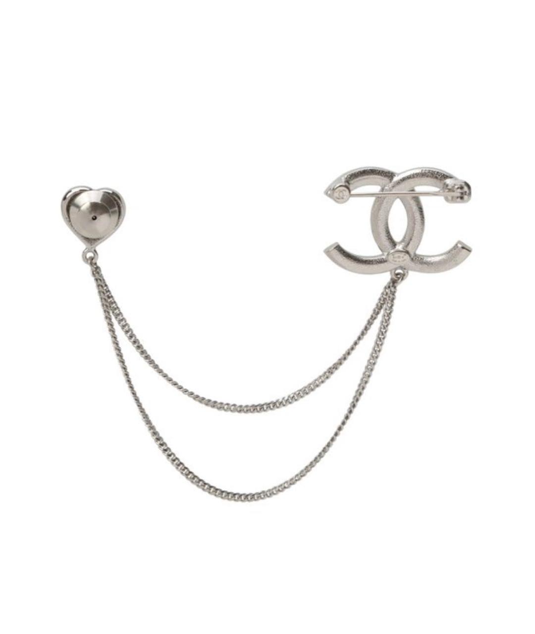 CHANEL Серебряная металлическая булавка / брошь, фото 3