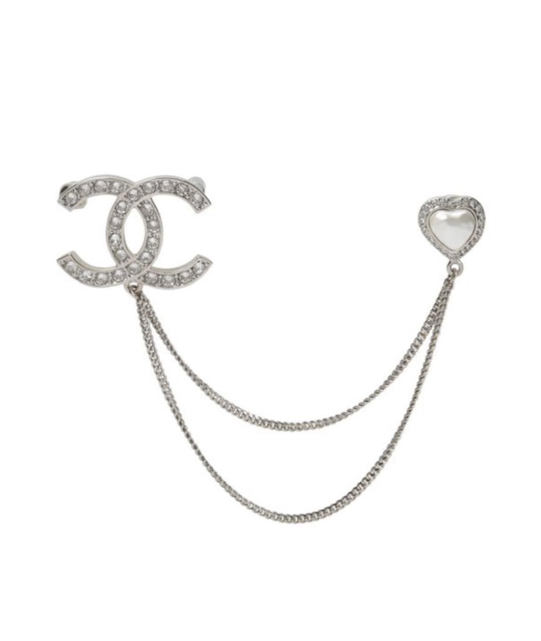 CHANEL Серебряная металлическая булавка / брошь, фото 2