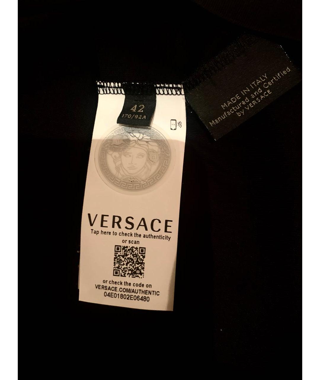 VERSACE Черная вискозная футболка, фото 5