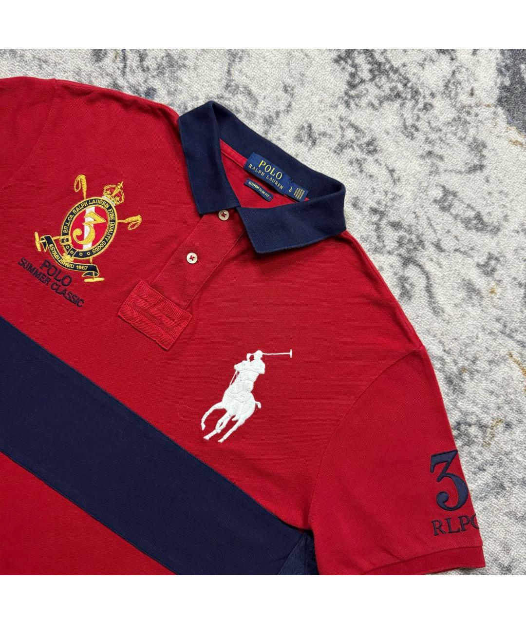 POLO RALPH LAUREN Красное хлопковое поло с коротким рукавом, фото 2