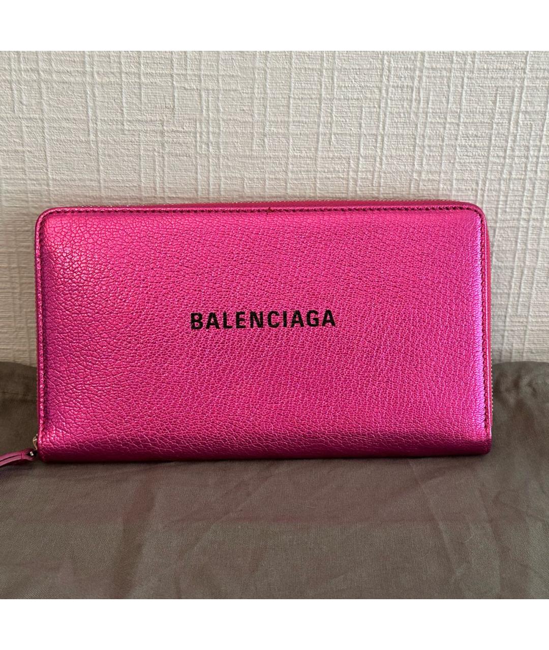 BALENCIAGA Фуксия кожаный кошелек, фото 9