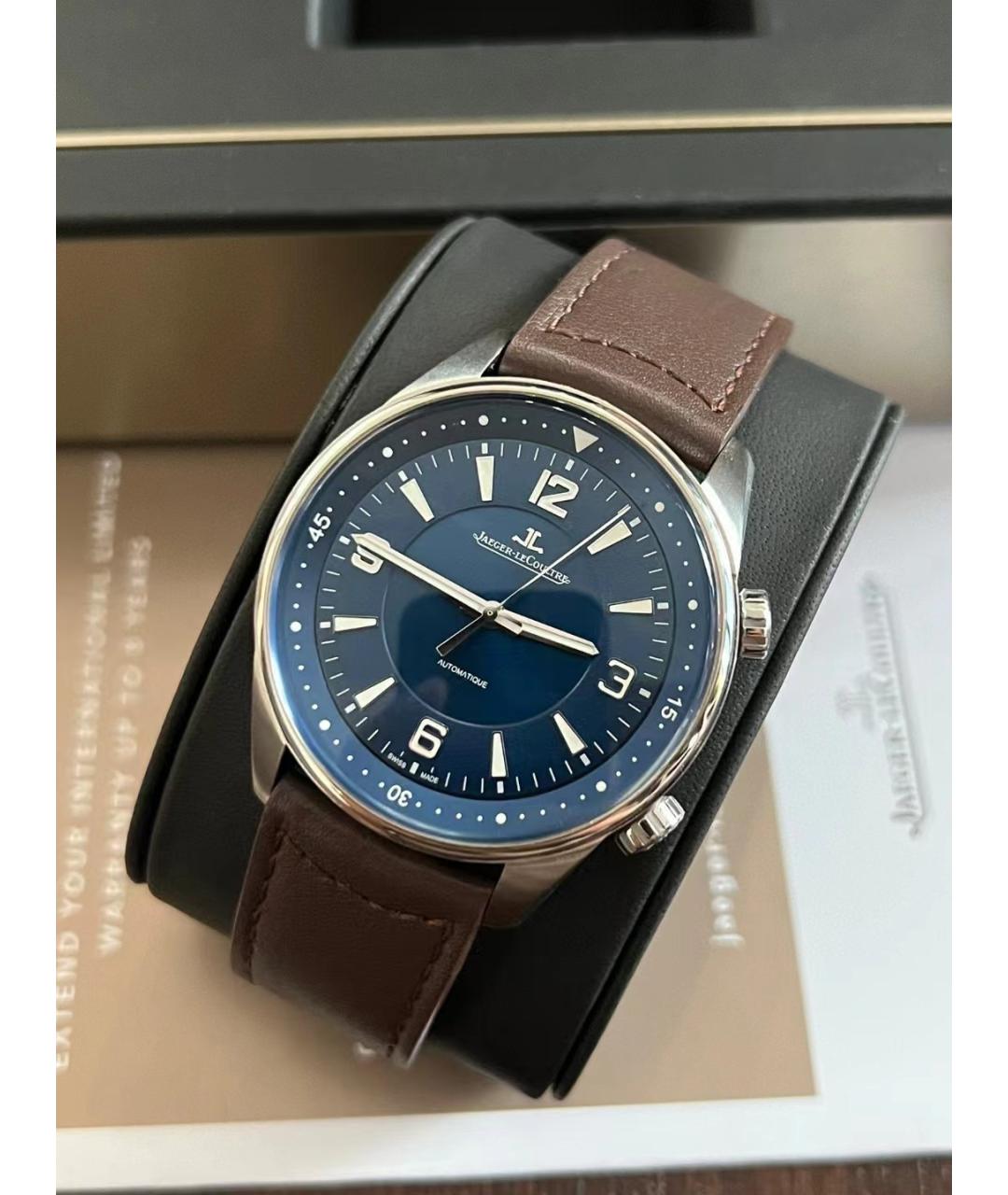 Jaeger LeCoultre Голубые стальные часы, фото 3