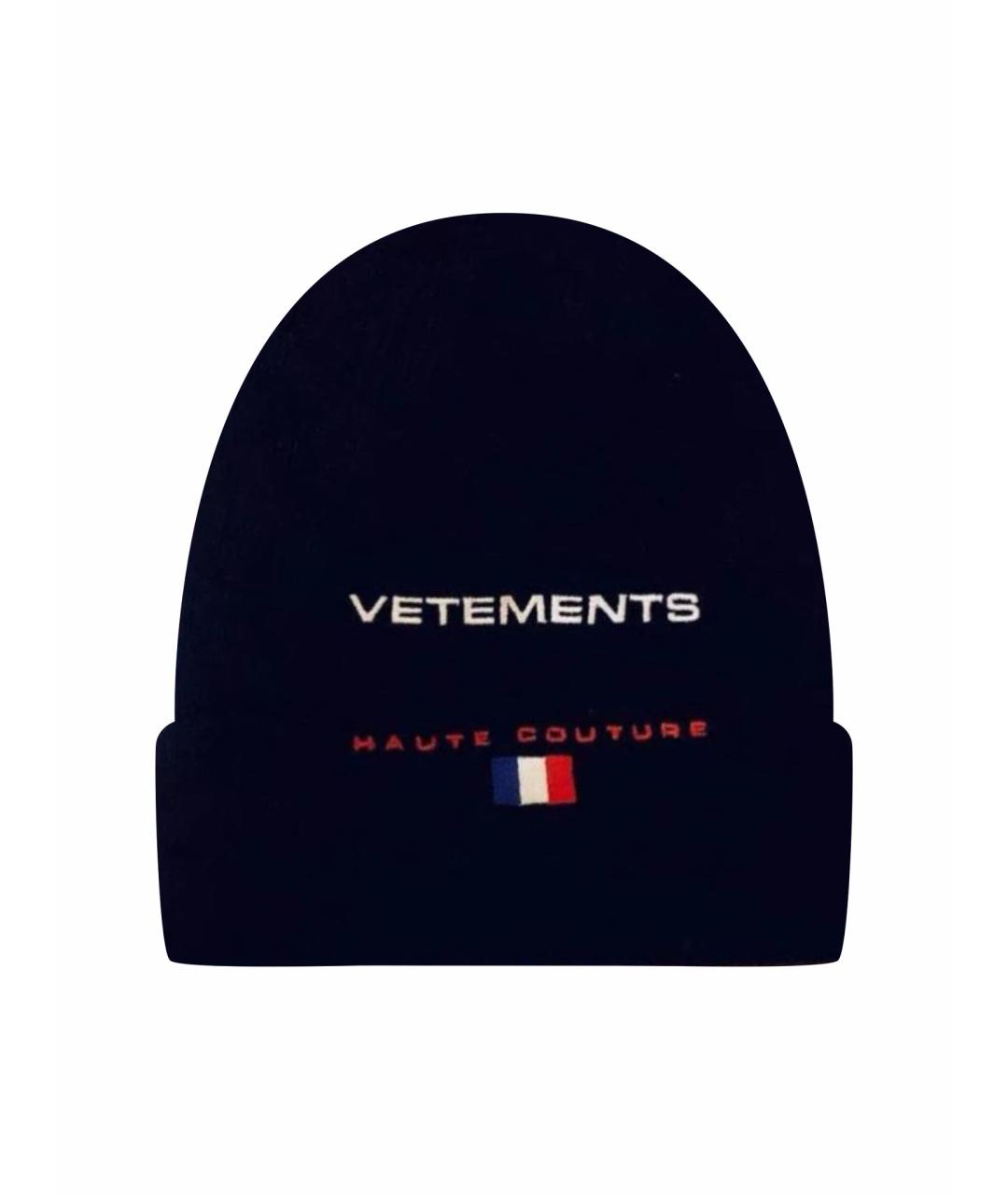 VETEMENTS Черная шерстяная шапка, фото 1