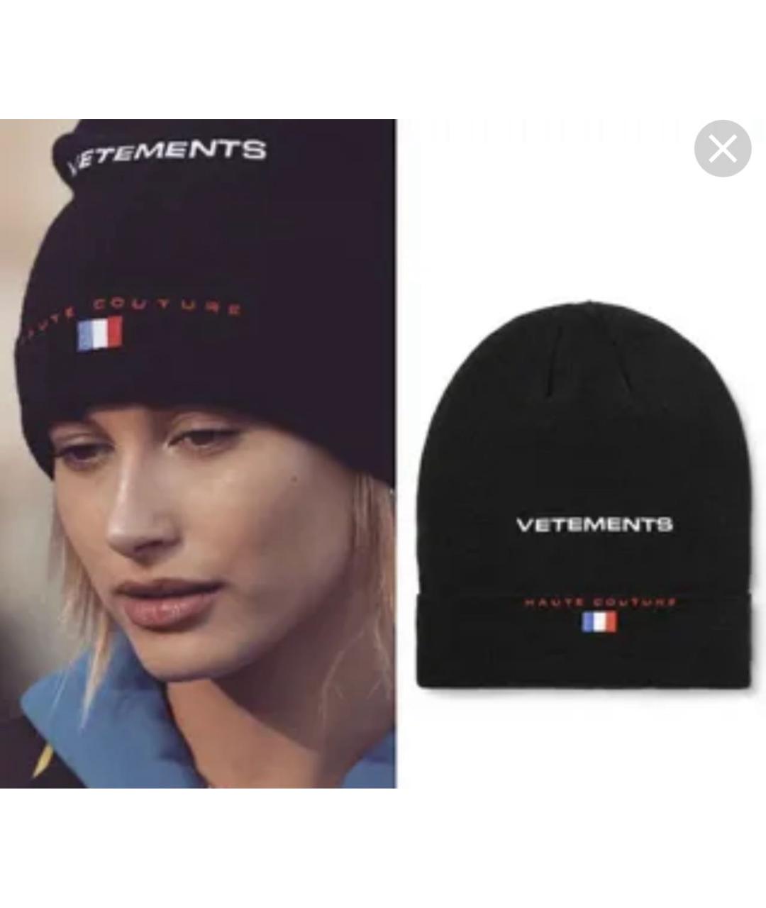 VETEMENTS Черная шерстяная шапка, фото 3