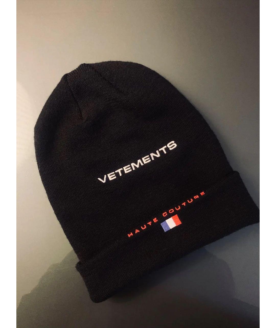 VETEMENTS Черная шерстяная шапка, фото 2