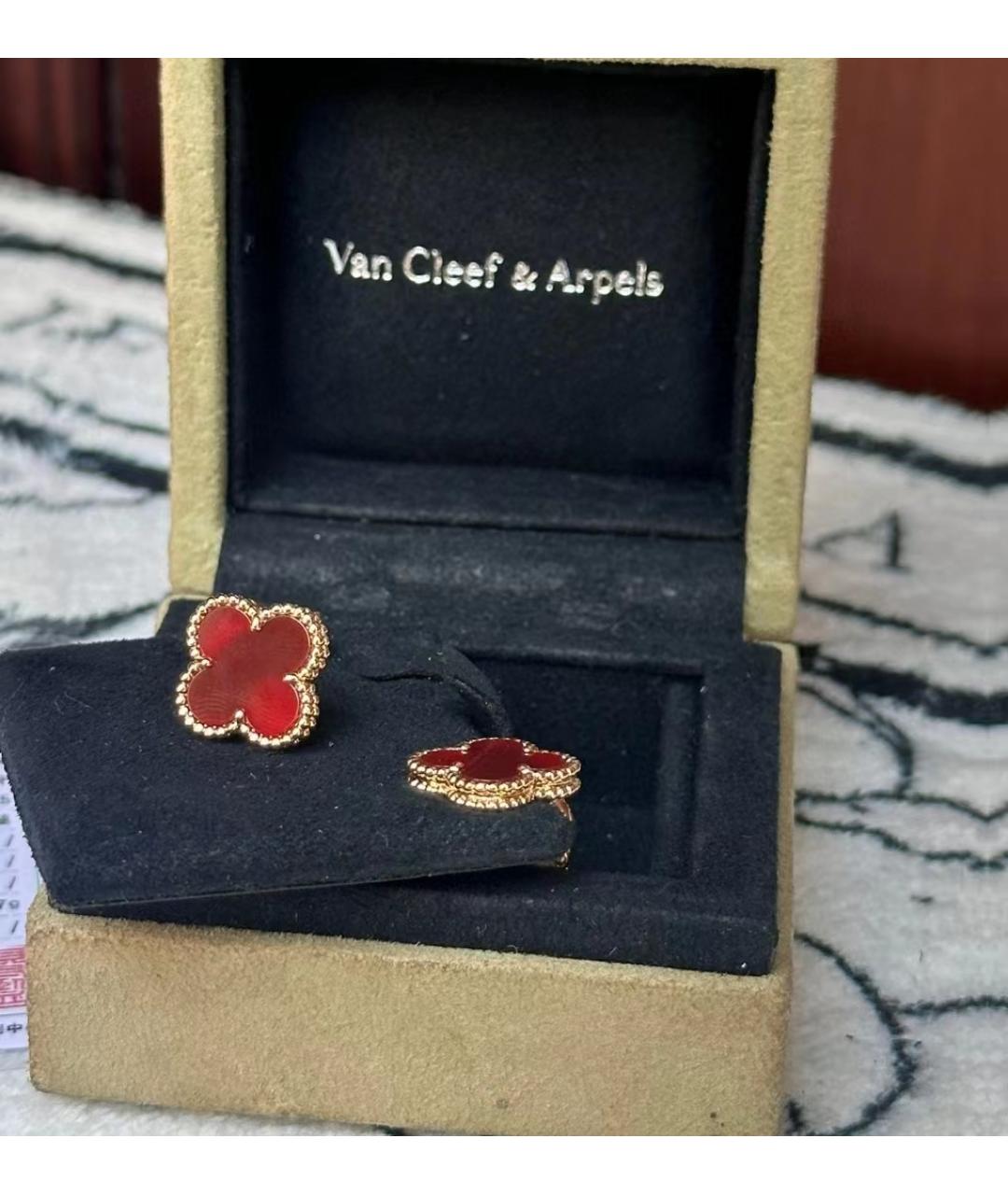 VAN CLEEF & ARPELS Красные серьги из желтого золота, фото 9