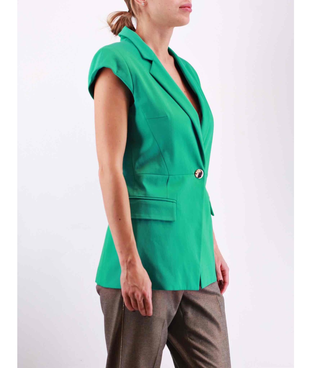 VERSACE COLLECTION Зеленый хлопковый жакет/пиджак, фото 2