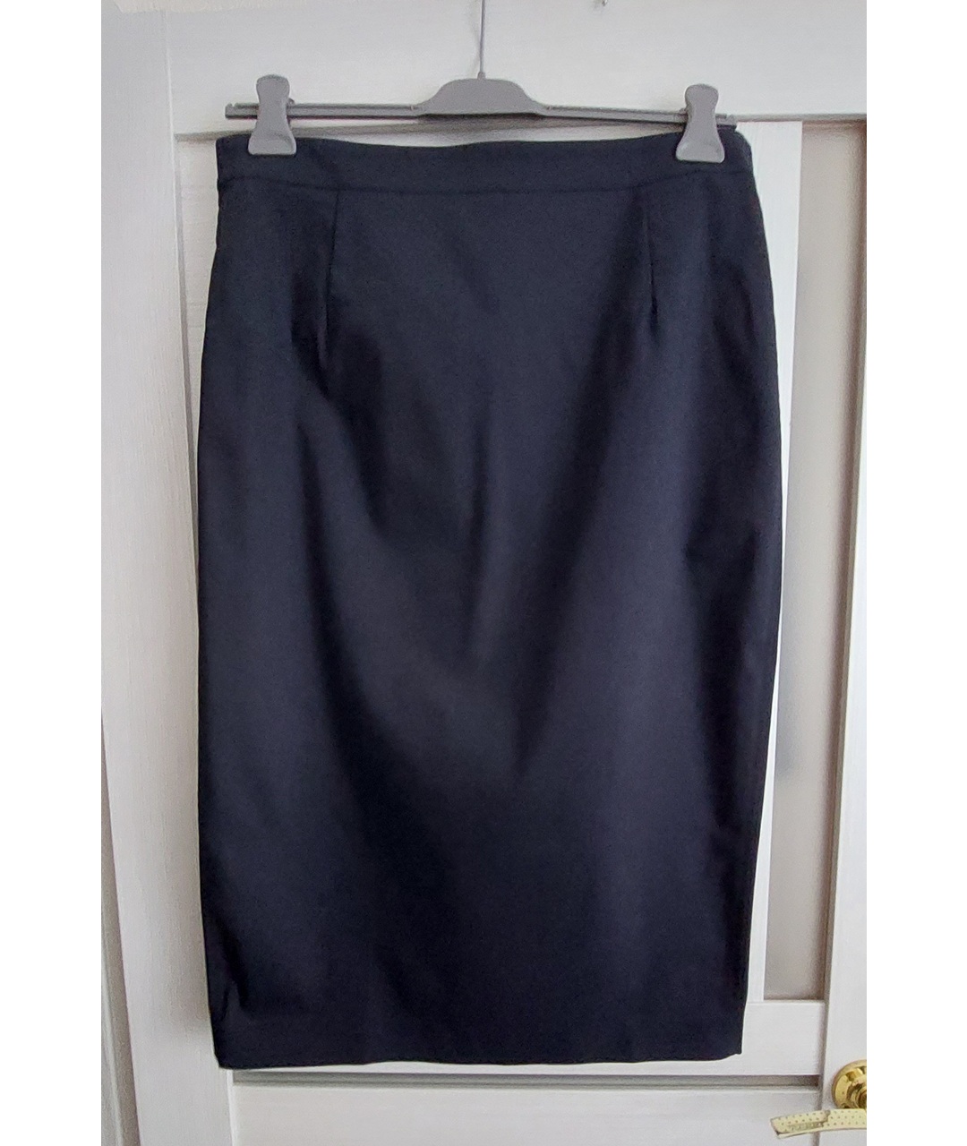 LES COPAINS Темно-синяя хлопко-эластановая юбка миди, фото 7