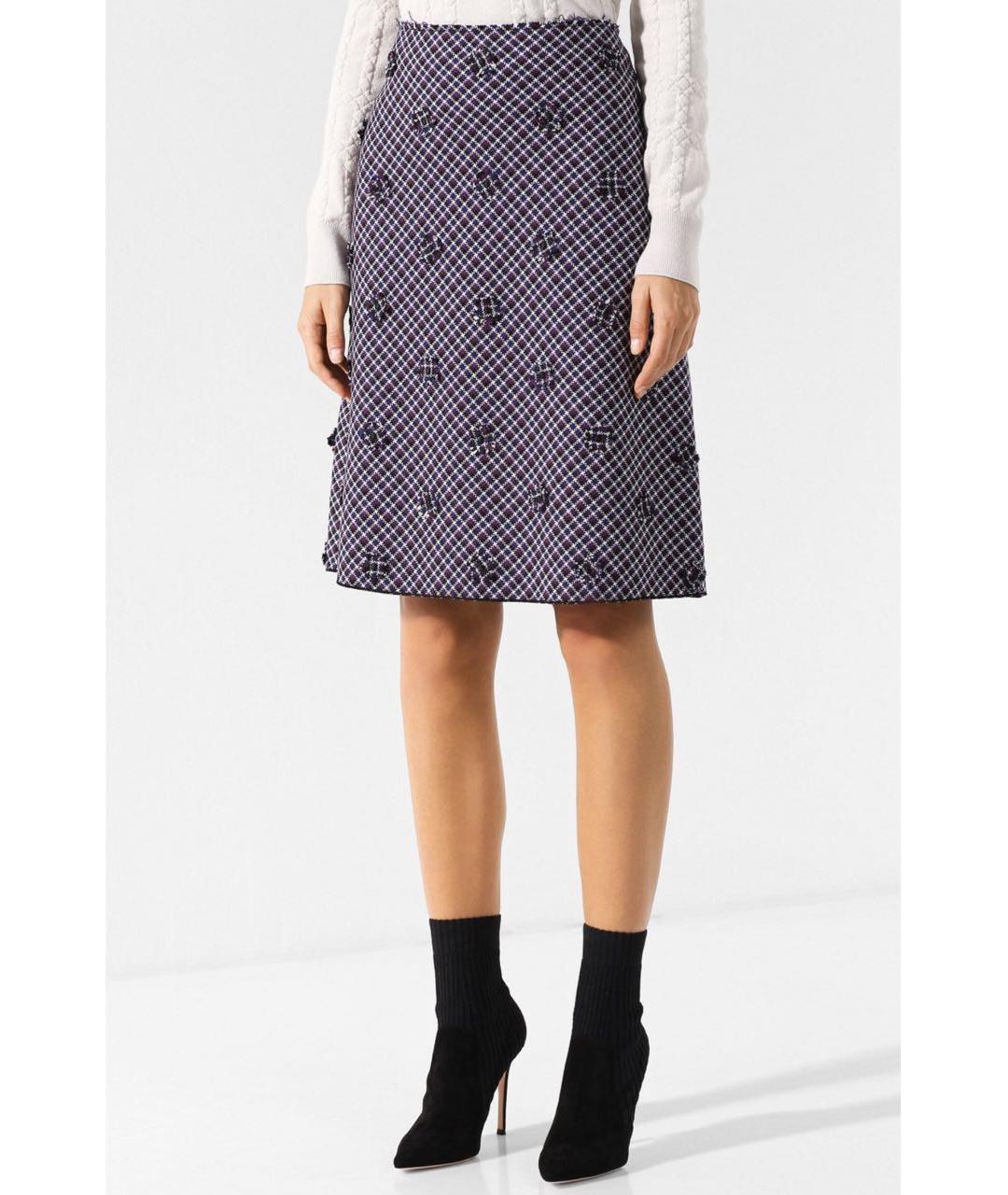 BOTTEGA VENETA Мульти шерстяная юбка миди, фото 7