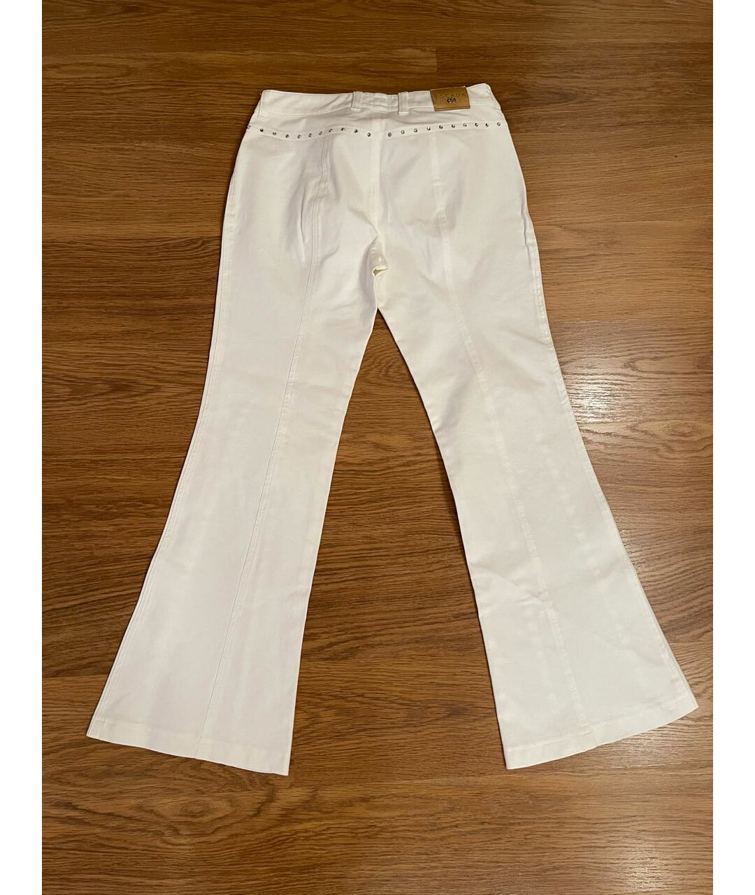 ESCADA Белые хлопко-полиэстеровые джинсы клеш, фото 2