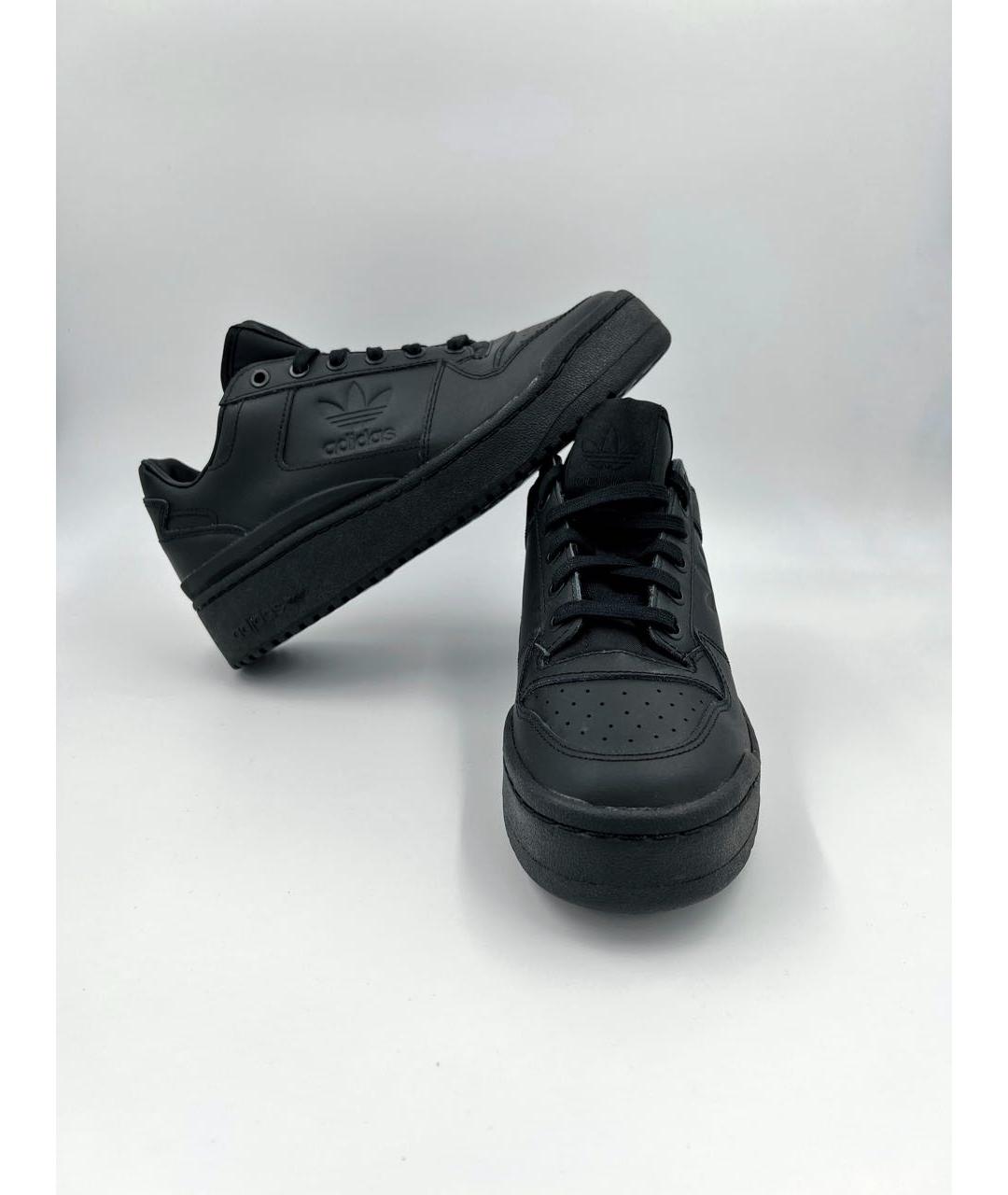 ADIDAS Черные кожаные кроссовки, фото 5