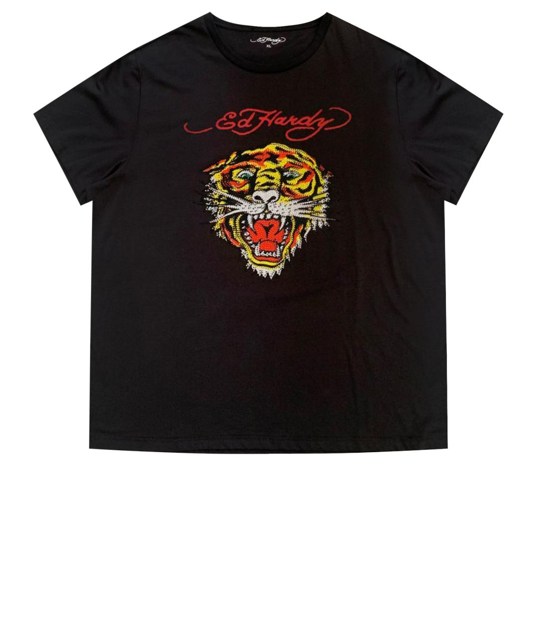 ED HARDY Антрацитовая хлопковая футболка, фото 1