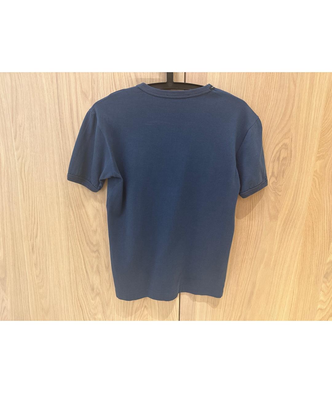 DOLCE&GABBANA Синяя хлопковая футболка, фото 4