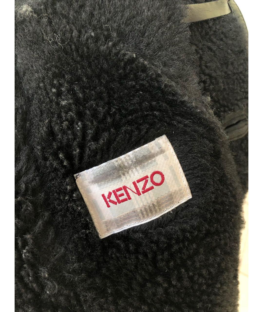 KENZO Черная кожаная дубленка/шуба, фото 4