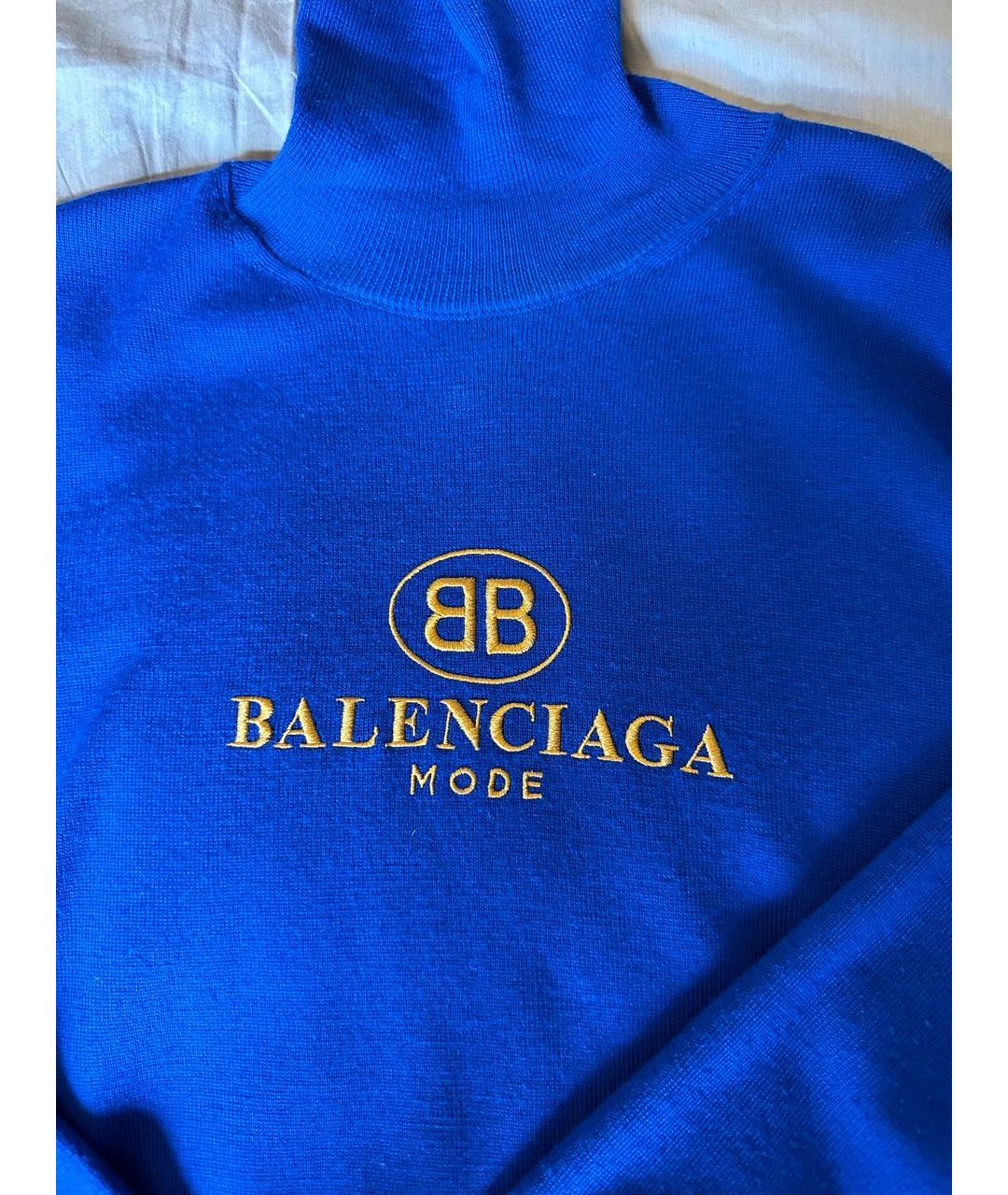 BALENCIAGA Синяя шерстяная водолазка, фото 4