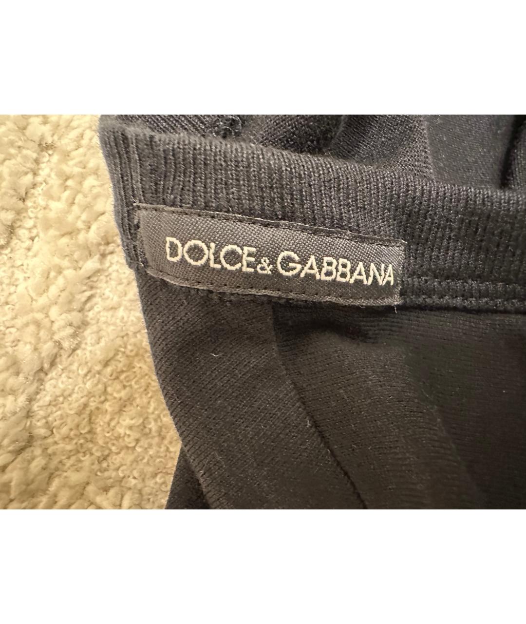 DOLCE&GABBANA Темно-синяя хлопковая футболка, фото 7