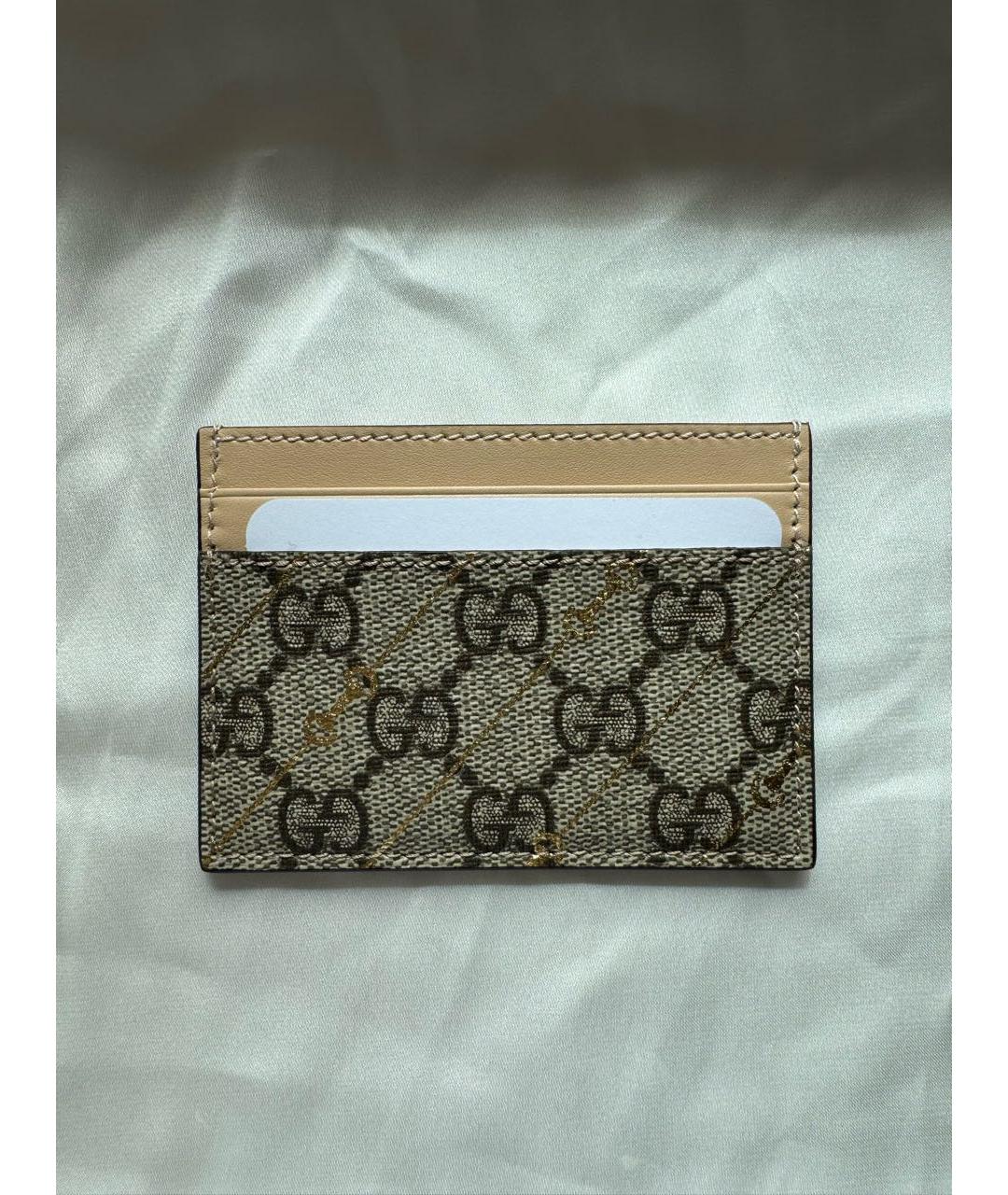 GUCCI Бежевый кожаный кардхолдер, фото 5