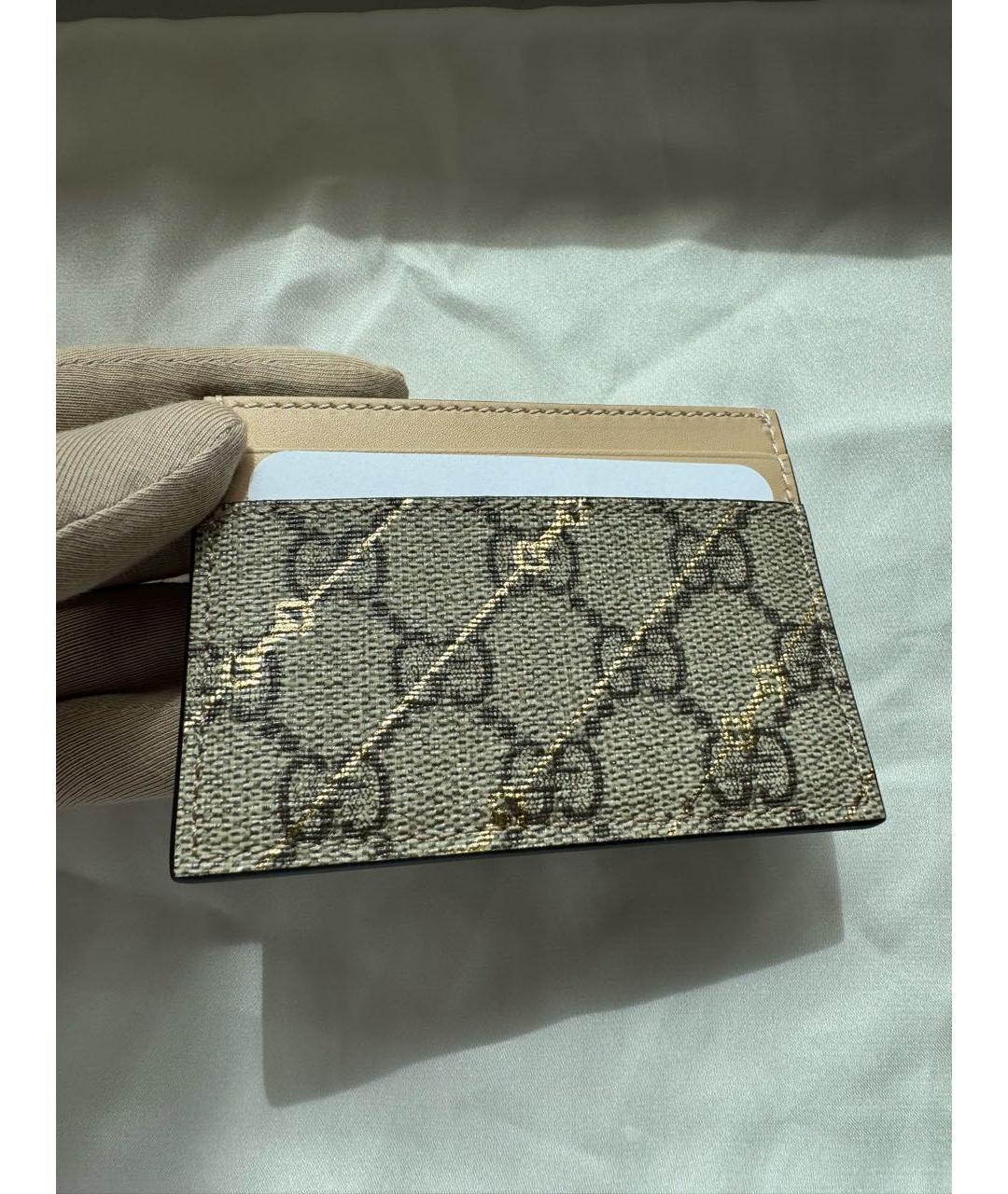 GUCCI Бежевый кожаный кардхолдер, фото 3