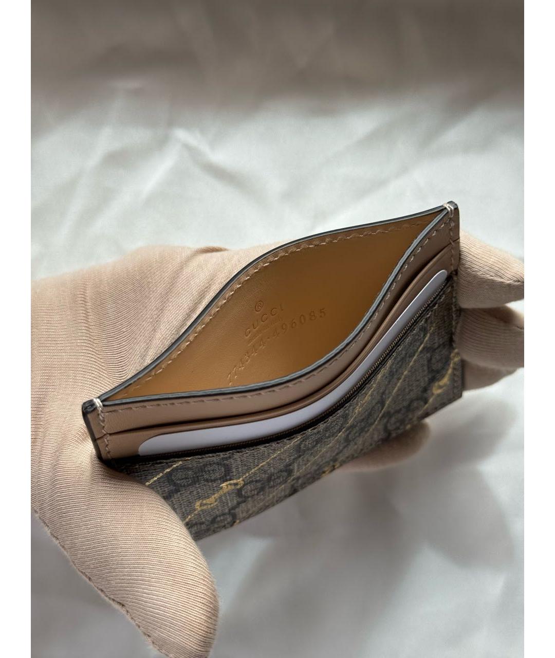 GUCCI Бежевый кожаный кардхолдер, фото 2