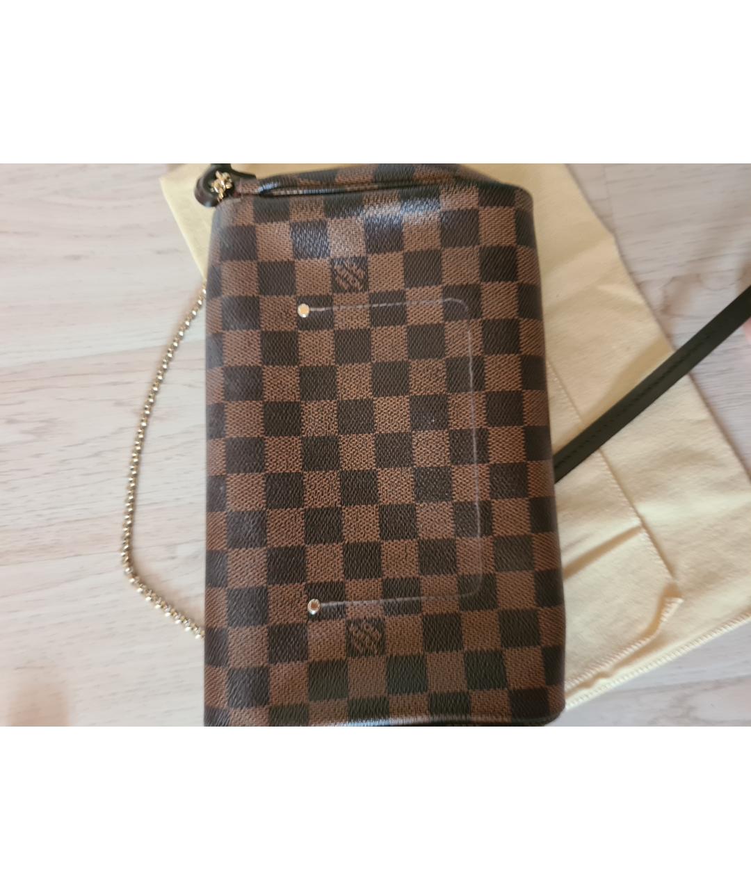 LOUIS VUITTON Коричневая кожаная сумка через плечо, фото 3