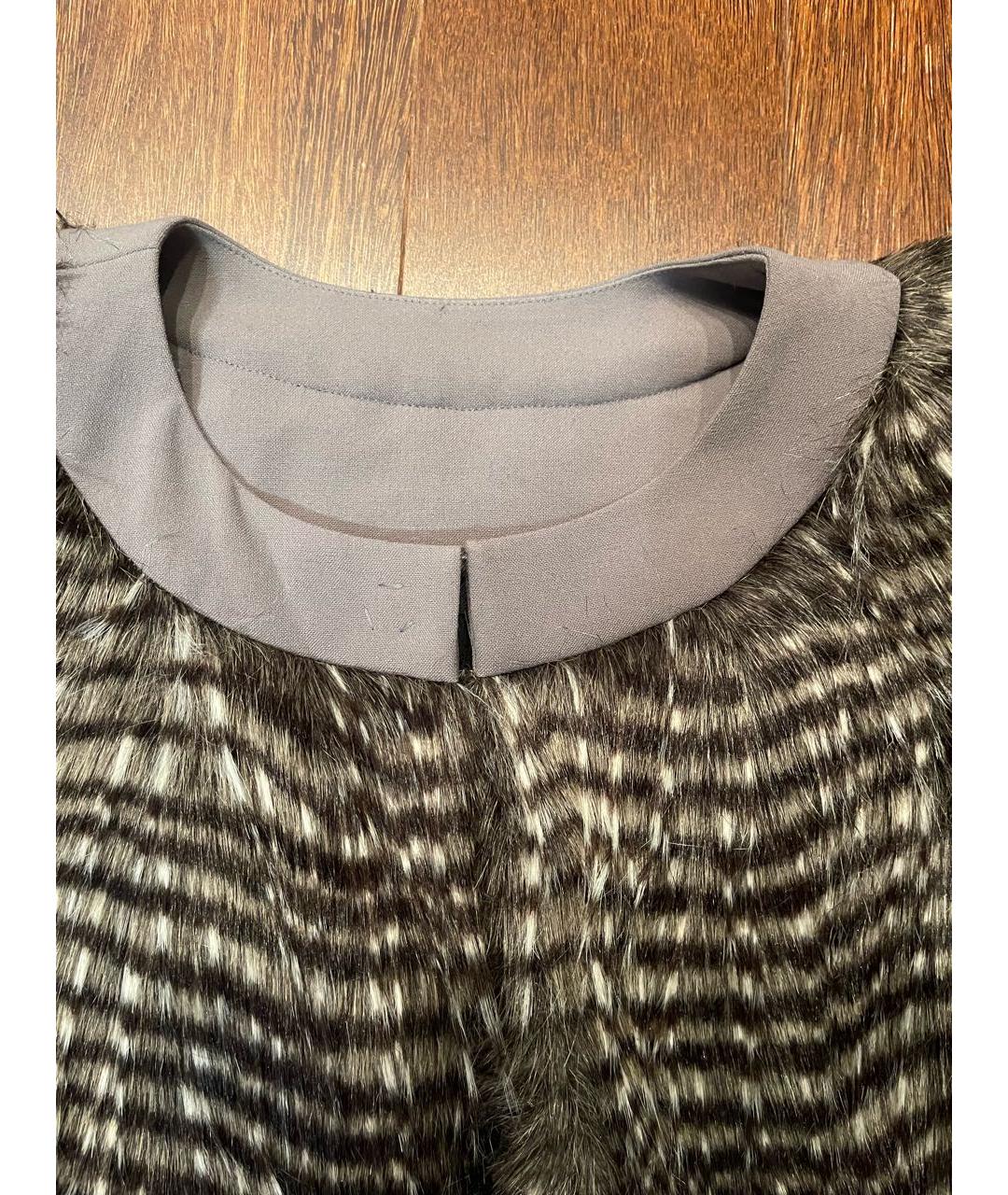 EMPORIO ARMANI Антрацитовая меховая шуба, фото 4